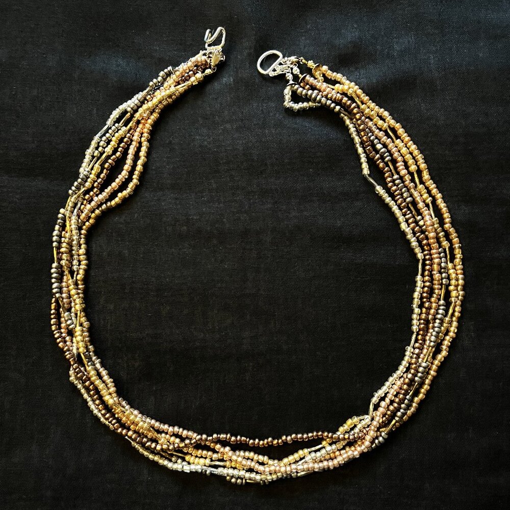 Copper Gold Silver Bronze Necklace, 6-Strands, Interchangeable NWT